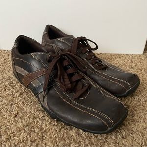 Mens Sz 12 Brown Leather Upper Lace-up Shoes